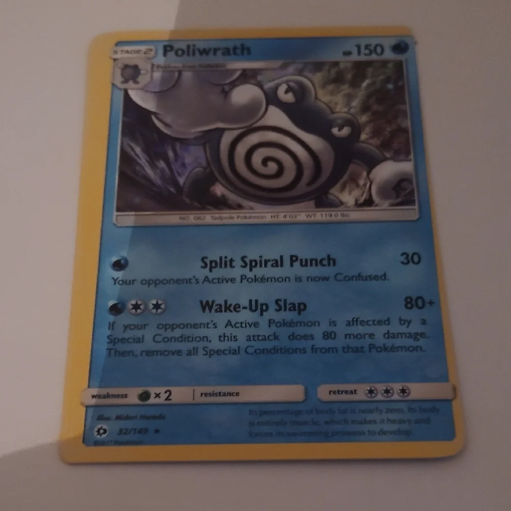 Poliwrath Card# 32/149 Reverse Halo Half Art Midori Haroda (Miscut) Shadowless - Picture 7 of 9